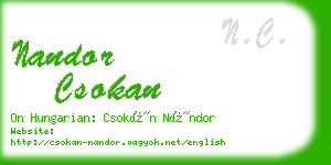 nandor csokan business card